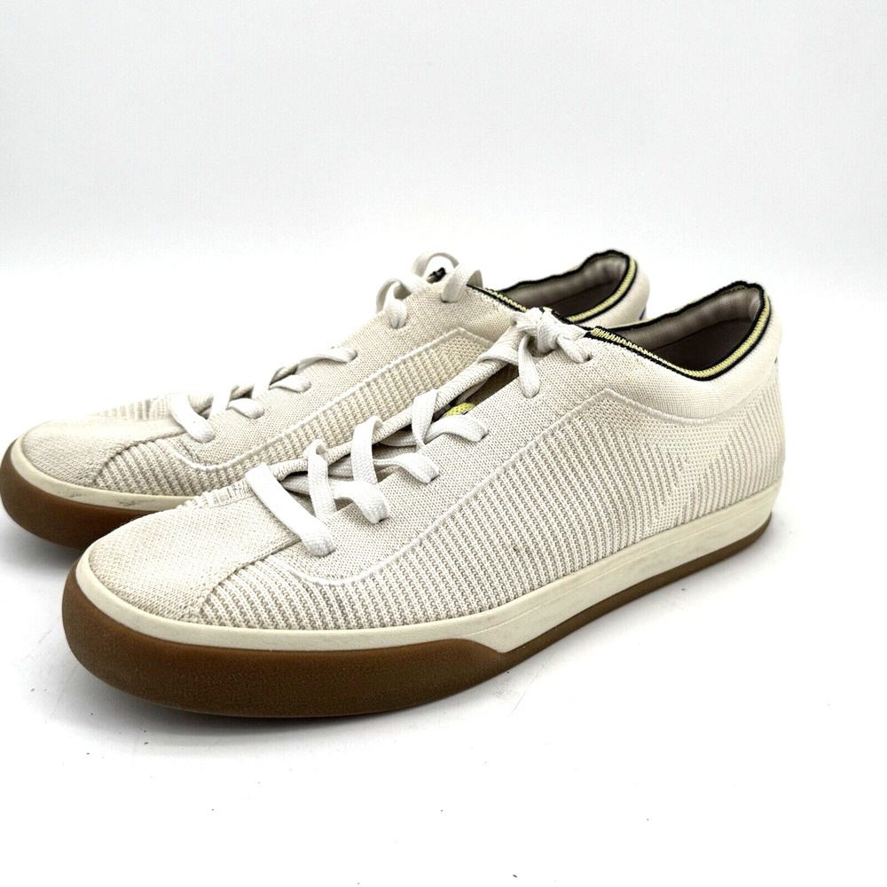 Rothy's The Lace Up Sneaker Shoes Size 9 Vanilla Beige Women's Knit Fabric